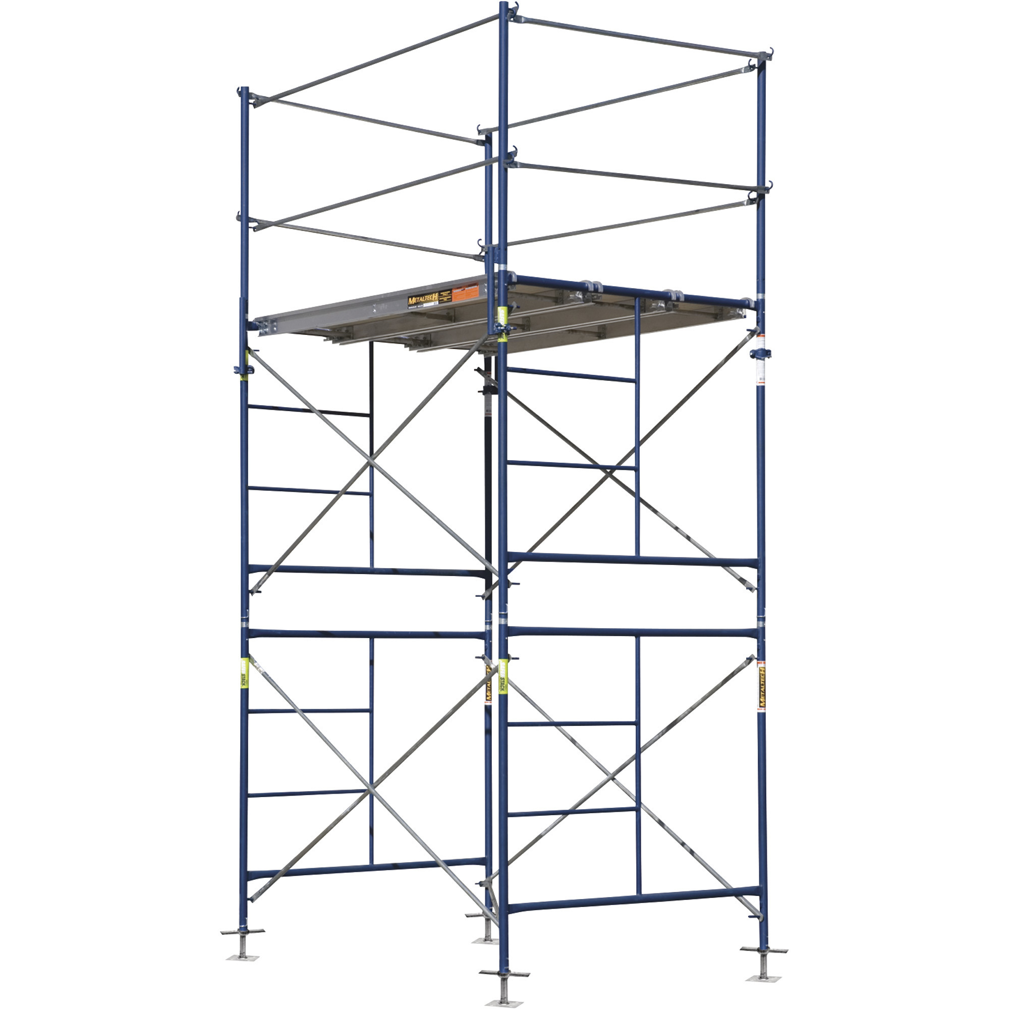 Metaltech Saferstack Complete Fixed Scaffold Tower, 5ft.W x 7ft.D x 10ft.H, 2-Sections, Model# M-MFT5710A
